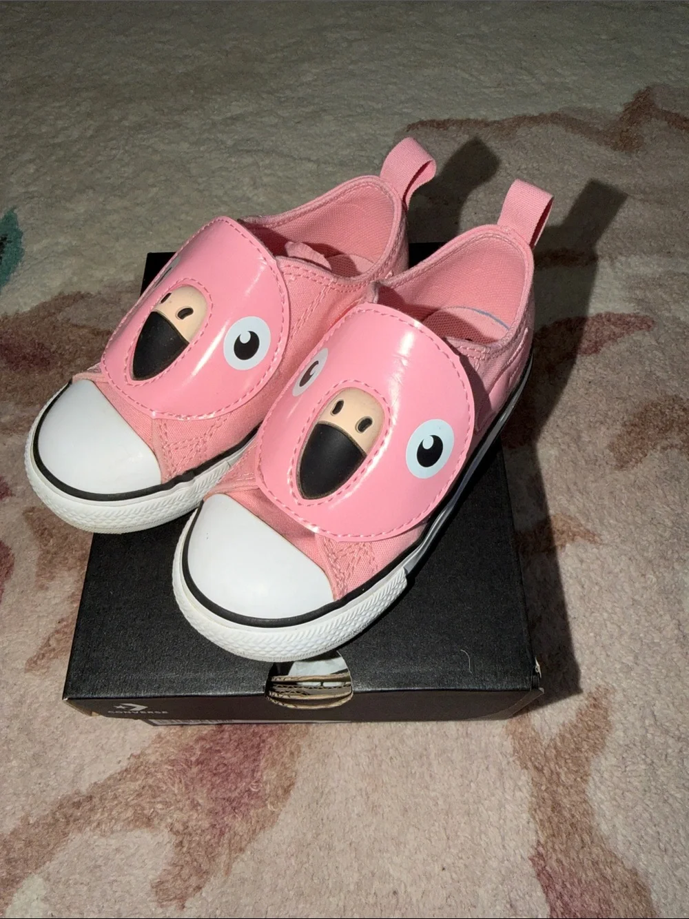Converse Pink Flamingo Slip-On Girls Velcro Sneakers